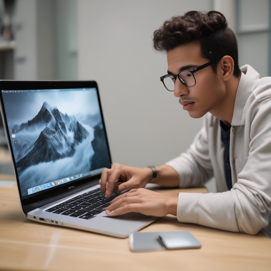 professional individual using a MacBook